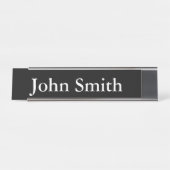Plaque de bureau, standard (2" x 8"), argent (Devant)
