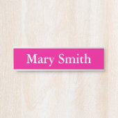 Plaque de bureau, Standard (5 cm x 20 cm), Argent (Devant)
