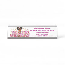 Plaque de bureau StarBerry™ "JÉSUS" avec Écritures