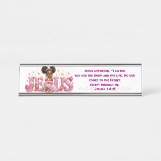 Plaque de bureau StarBerry™ "JÉSUS" avec Écritures