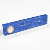 Plaque de bureau Toscane Bleue avec horloge