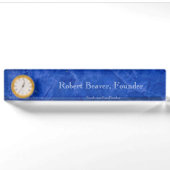 Plaque de bureau Toscane Bleue avec horloge (Devant)