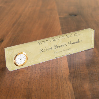 Plaque de bureau Toscane Soleil avec horloge