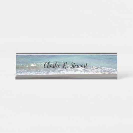 Plaque de bureau Vagues et sable de plage (Devant)