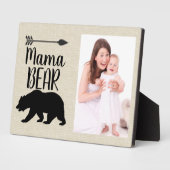Plaque de cadre photo de l'ours de maman personnal (Côté)