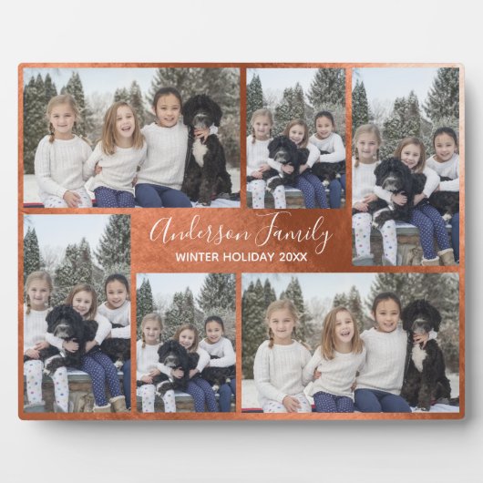 Plaque de collage à six images en bronze (Devant)