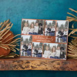 Plaque de collage à six images en bronze<br><div class="desc">Modèle photo de famille avec six positions photo. Des photos s'assoient sur un arrière - plan métallique en faux bronze. Police manuscrite pour le nom de famille. Beaucoup de place pour les noms longs. Modifiez également la saison et l'année des fêtes. Pour personnaliser cette plaque, cliquez sur "personnaliser ce modèle"...</div>