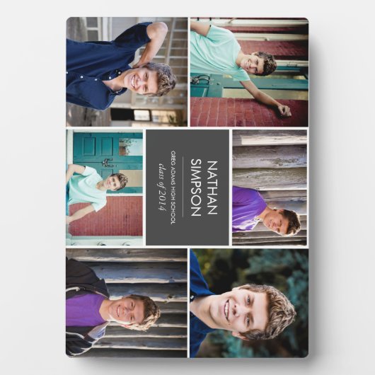 Plaque de collage photo de la graduation (6 photos (Devant)