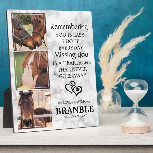 Plaque de collage photo élégant chic en mémoire du (Côté)