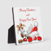 Plaque de dessin animé amusante Père Noël et Reind (Recto)