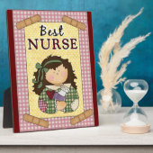 Plaque de dessin animé de la meilleure infirmière (Côté)