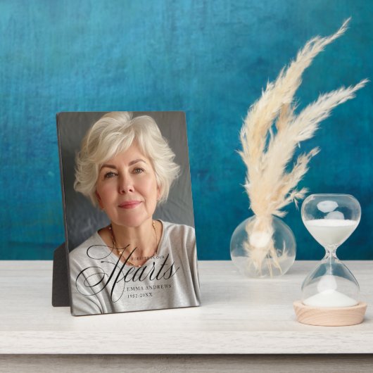 Plaque de deuil photo "À jamais dans nos cœurs" (Côté)