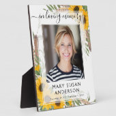 Plaque de deuil photo souvenir de soleil pour funé (Côté)