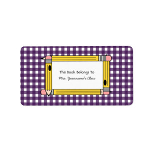 Plaque de Étiquette de livres scolaires Pois et cr