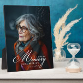 Plaque de funérailles avec photo "À la mémoire de" (Côté)