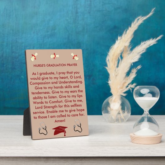 Plaque de graduation de prière de l'infirmière (Côté)