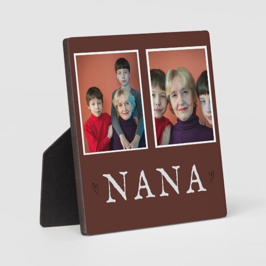 Plaque de grand-mère personnalisée Rustique à 2 ph (Recto)