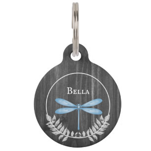 Plaque de identification ronde rustique Libellule