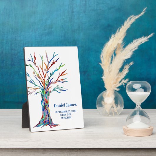 Plaque de la Naissance Statistiques Nursery Tablet (Côté)