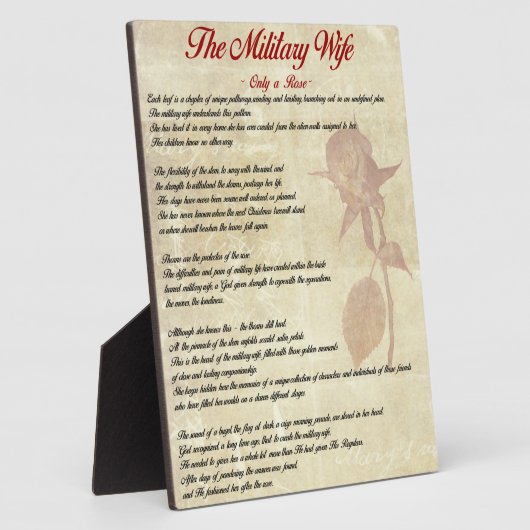 Plaque de la table de l'épouse militaire avec de l (Côté)