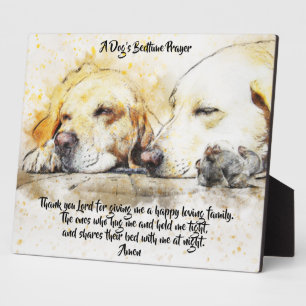 Plaque de la table de prière du soir d'un chien