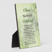 Plaque de la table Emerald en pierre de naissance  (Côté)