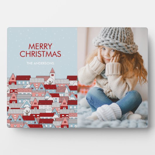 Plaque de la table photo du village de Noël (Devant)