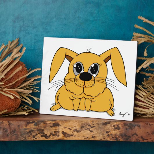 Plaque de lapin gras mignonne (Côté)