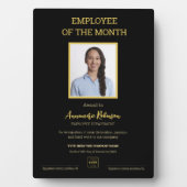 Plaque de l'employé du mois portant le logo photo (Devant)