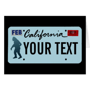 Plaque de licence California Sasquatch