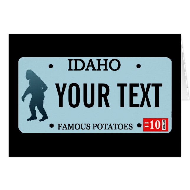 Plaque de licence Idaho Sasquatch (Devant horizontal)