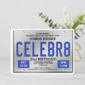 Plaque de licence Invitations d'anniversaire (Debout devant)