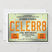 Plaque de licence Invitations d'anniversaire (Devant)