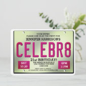 Plaque de licence Invitations d'anniversaire (Debout devant)