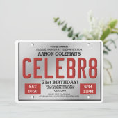 Plaque de licence Invitations d'anniversaire (Debout devant)