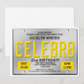 Plaque de licence Invitations d'anniversaire (Devant / Derrière)