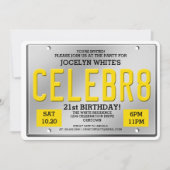 Plaque de licence Invitations d'anniversaire (Devant)