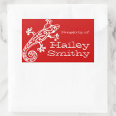 Plaque de livre Gecko nom rouge blanc id étiquette (Sac)