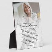 Plaque de marbre avec photo et citation en souveni (Côté)