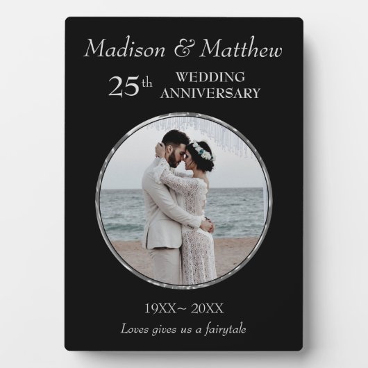 Plaque de mariage personnalisée avec photo en arge (Devant)