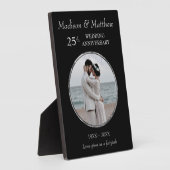 Plaque de mariage personnalisée avec photo en arge (Côté)