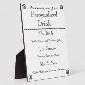 Plaque de menu de la barre mariage (Côté)