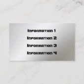 Plaque de métal avec des cartes de visite de vis (Dos)