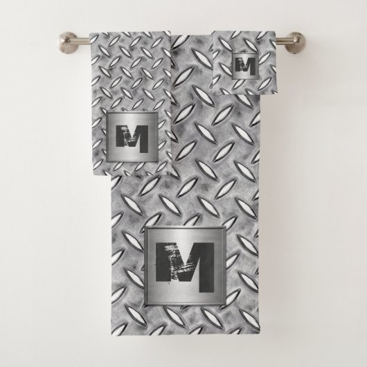 Plaque de métal de diamant de monogramme dans le (En situation)