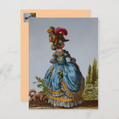 Plaque de mode 18e siècle ~ Invitations de cartes  (Devant / Derrière)