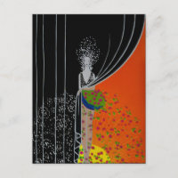 Plaque de mode Rideau ~ Carte postale / Invitation