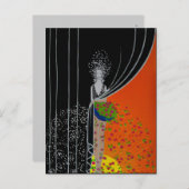 Plaque de mode Rideau ~ Carte postale / Invitation (Devant / Derrière)