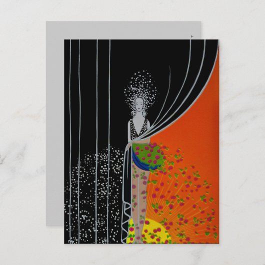 Plaque de mode Rideau ~ Carte postale / Invitation (Devant / Derrière)