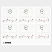 Plaque de monogramme, autocollant de livre féminin (Feuille)