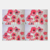 Plaque de Motif de papier à fleurs rouge (Devant)